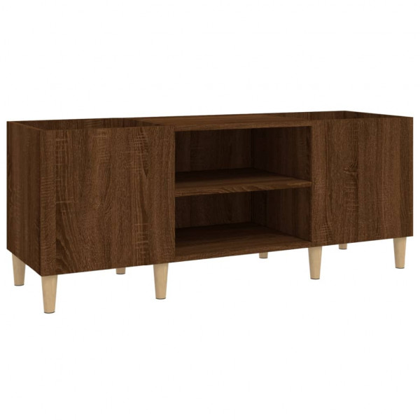 Mueble de discos madera contrachapada roble marrón 121x38x48 cm M 2