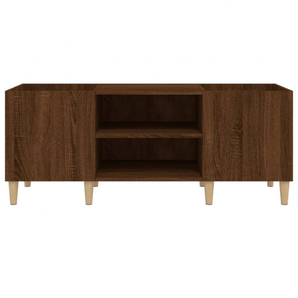 Mueble de discos madera contrachapada roble marrón 121x38x48 cm M 5