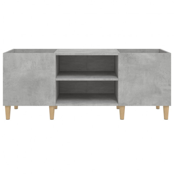 Mueble discos madera contrachapada gris hormigón 121x38x48 cm M 5