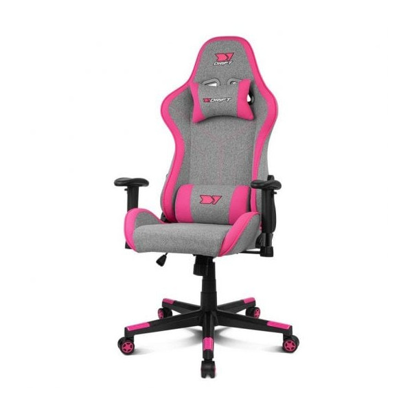 Silla gaming DRIFT DR90 PRO gris y rosa D