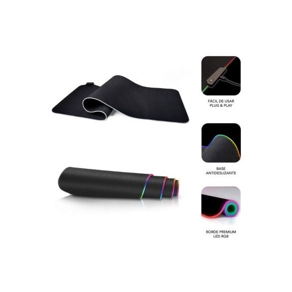 Alfombrilla subblim mp-02rgb01 led rgb xl/ 800 x 300 x 4 mm M 4