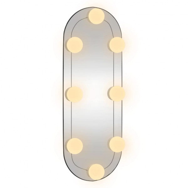 Espelho de parede oval com luzes LED 15x40 cm vidro M 4
