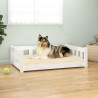 Cama para perros madera maciza de pino blanco 95.5x65.5x28 cm 1
