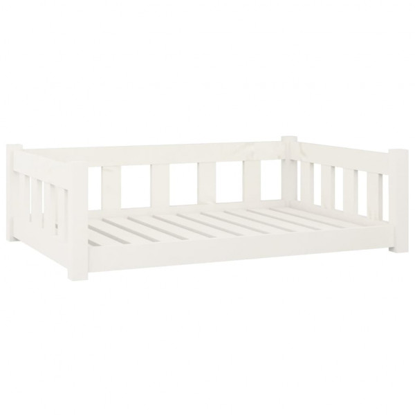 Cama para cães 95.5x65.5x28 cm madeira de pinho maciça branco M 2