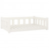 Cama para cães 95.5x65.5x28 cm madeira de pinho maciça branco 2
