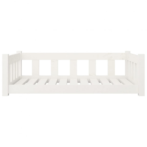 Cama para cães 95.5x65.5x28 cm madeira de pinho maciça branco M 4