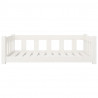 Cama para cães 95.5x65.5x28 cm madeira de pinho maciça branco 4