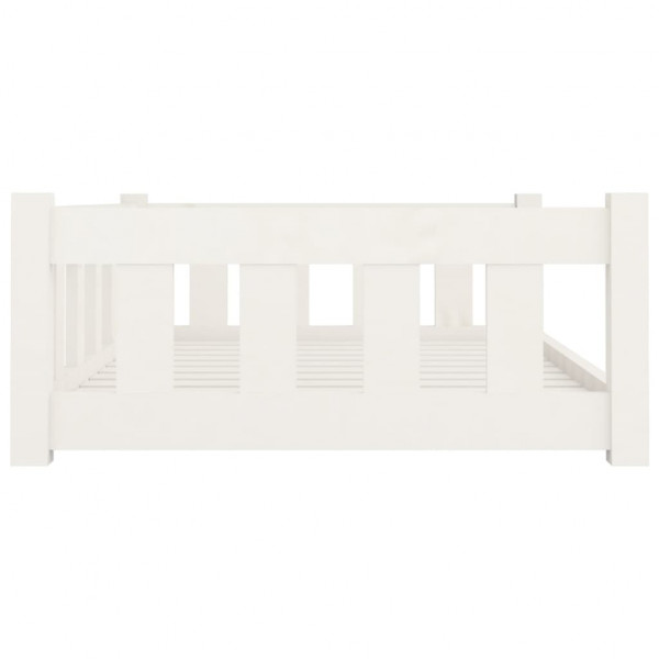 Cama para cães 95.5x65.5x28 cm madeira de pinho maciça branco M 5
