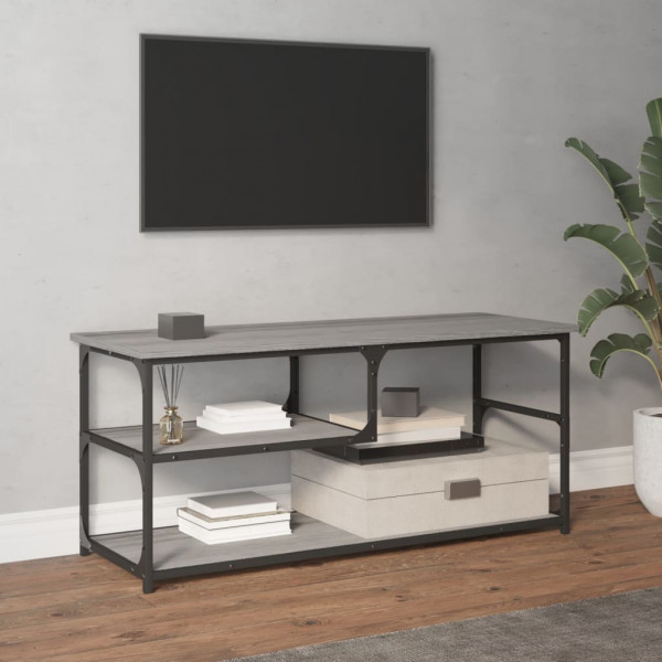 Mueble de TV contrachapada y acero gris Sonoma 103x38x46.5 cm D