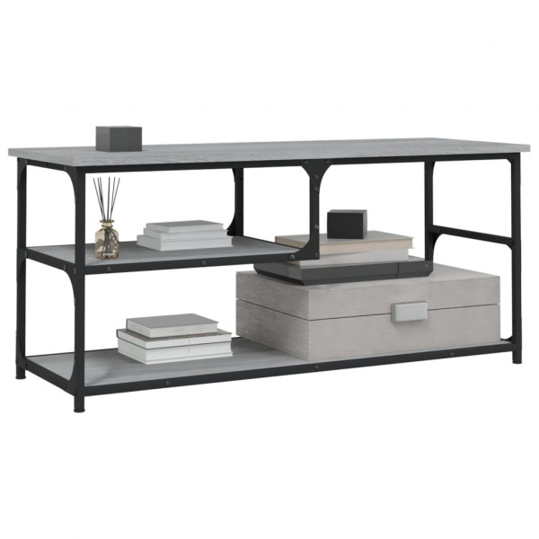 Mueble de TV contrachapada y acero gris Sonoma 103x38x46.5 cm M 4