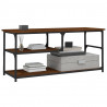 Mueble de TV contrachapada y acero marrón roble 103x38x46.5 cm 4