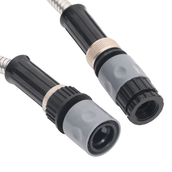 Mangueira jardim c/ bico pulverização 22.5 m aço inox. prateado M 5