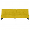 Sofá-cama com suporte para copos veludo amarelo 5
