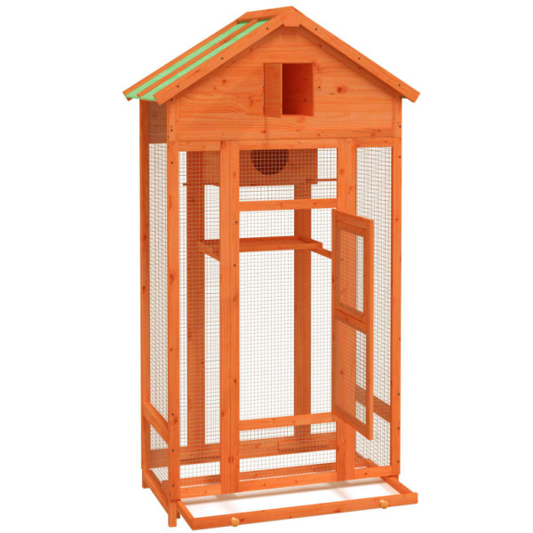 Casita para pájaros madera maciza pino marrón 91.5x53x170 cm M 5