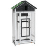 VidaXL Gaiola para pássaros 91.5x53x170 cm pinho maciço cinzento 4