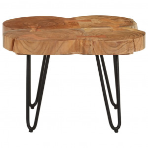 Mesa de centro 4 troncos madera maciza acacia 36 cm H