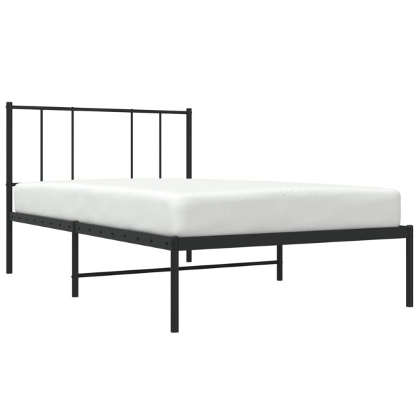 Estrutura de cama com cabeceira 90x190 cm metal preto M 3