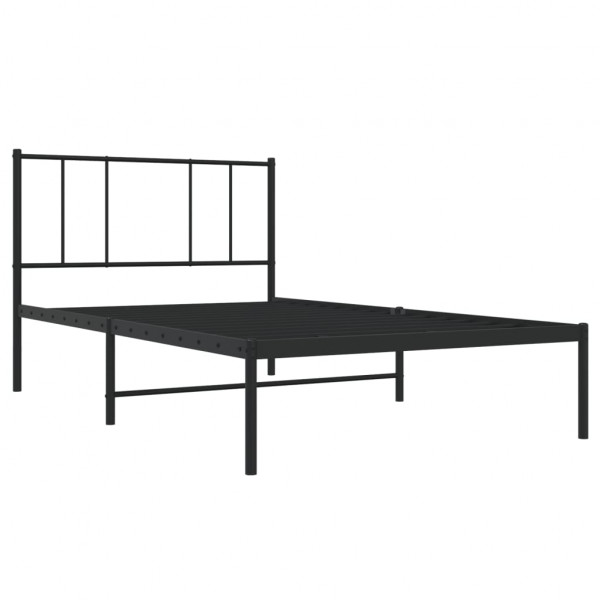 Estructura de cama con cabecero metal negro 90x190 cm M 5