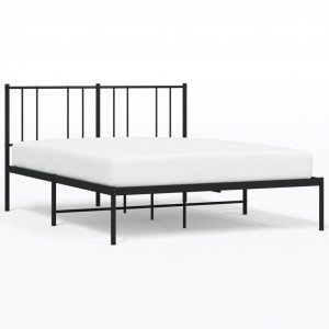 Estructura de cama con cabecero metal negro 140x200 cm H
