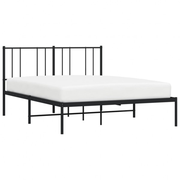 Estrutura de cama com cabeceira 140x200 cm metal preto M 3