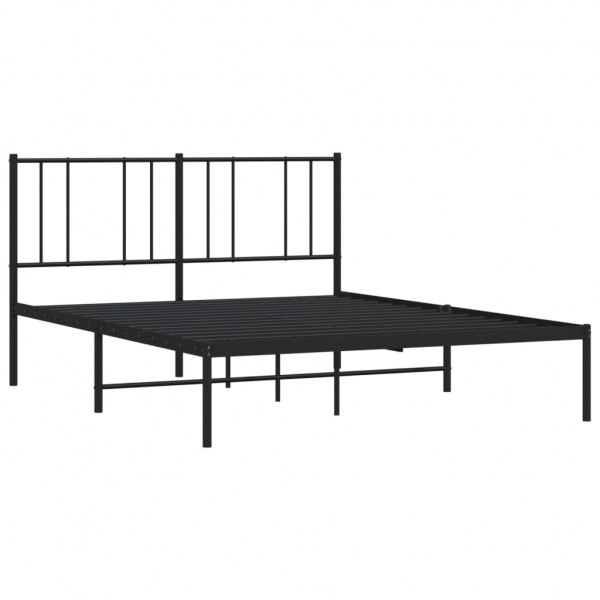 Estrutura de cama com cabeceira 140x200 cm metal preto M 5
