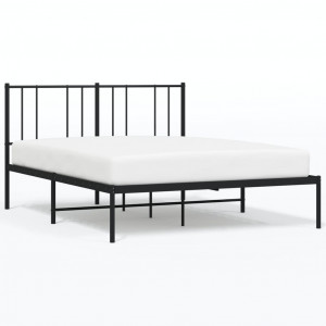 Estrutura de cama com cabeceira 160x200 cm metal preto H