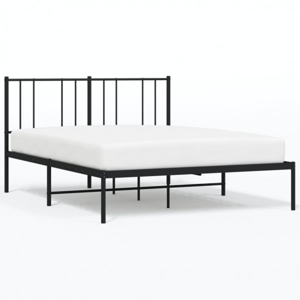 Estrutura de cama com cabeceira 160x200 cm metal preto M 2