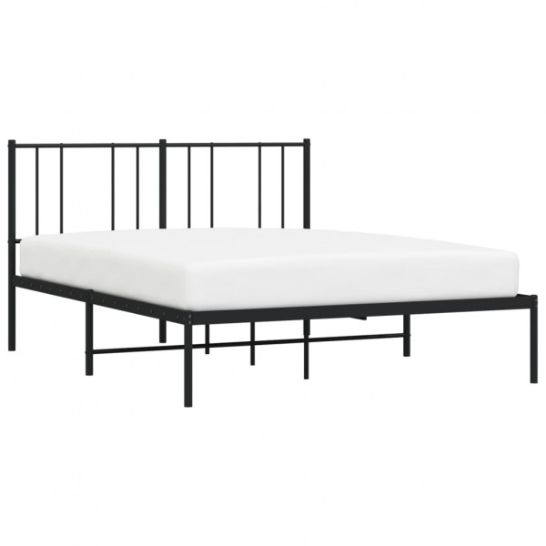 Estructura de cama con cabecero metal negro 160x200 cm M 3