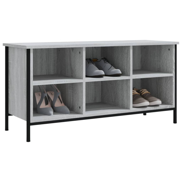 Mueble zapatero madera contrachapada gris Sonoma 100x35x50 cm M 4