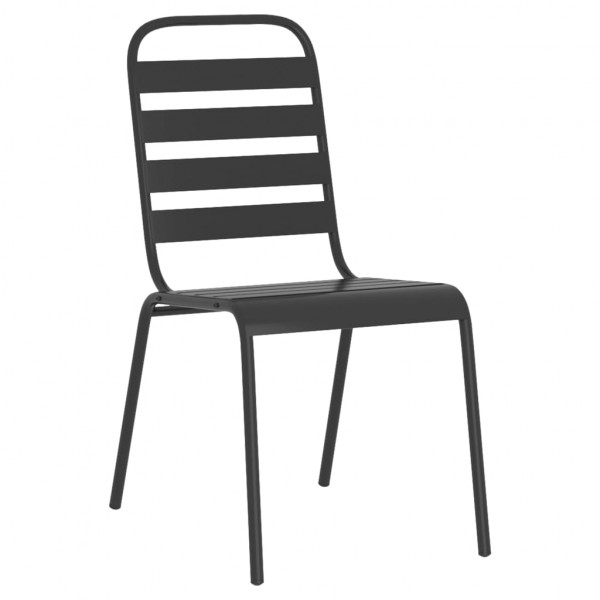 Juego de comedor de jardín 7 piezas acero gris antracita M 5