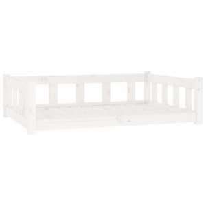 Cama para cães 105.5x75.5x28 cm madeira de pinho maciça branco H