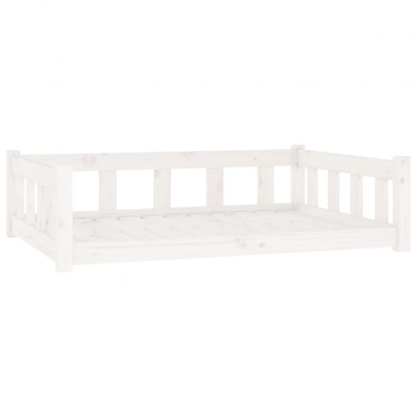Cama para perros madera maciza de pino blanco 105.5x75.5x28 cm M 2