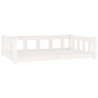 Cama para cães 105.5x75.5x28 cm madeira de pinho maciça branco 2
