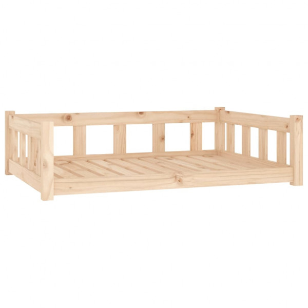 Cama para perros madera maciza de pino 105.5x75.5x28 cm M 2