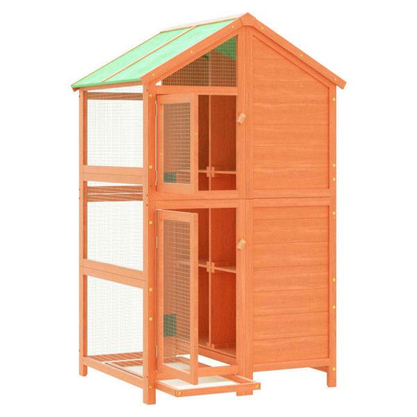 Casita para pájaros madera maciza pino marrón 97x81x152 cm M 4