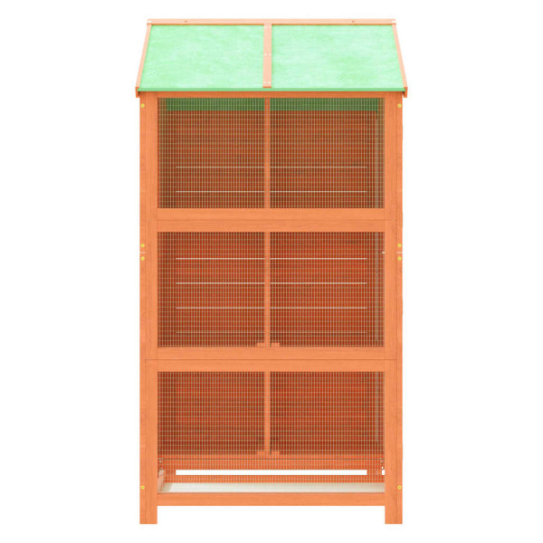 VidaXL Gaiola para pássaros 97x81x152 cm pinho maciço castanho M 5