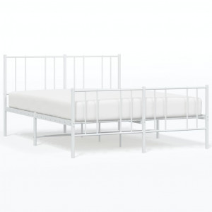 Estructura cama metal con cabecero y estribo blanco 140x200 cm H
