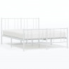 Estructura cama metal con cabecero y estribo blanco 140x200 cm 2