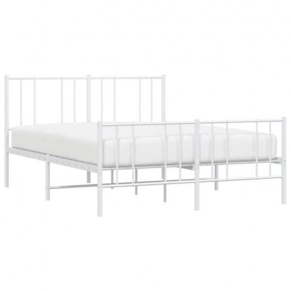 Estructura cama metal con cabecero y estribo blanco 140x200 cm M 3