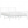 Estructura cama metal con cabecero y estribo blanco 140x200 cm 3
