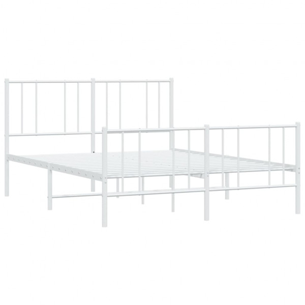 Estrutura de cama com cabeceira e pés 140x200 cm metal branco M 5