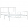 Estructura cama metal con cabecero y estribo blanco 140x200 cm 5