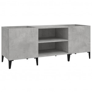 Mueble discos madera contrachapada gris hormigón 121x38x48 cm H