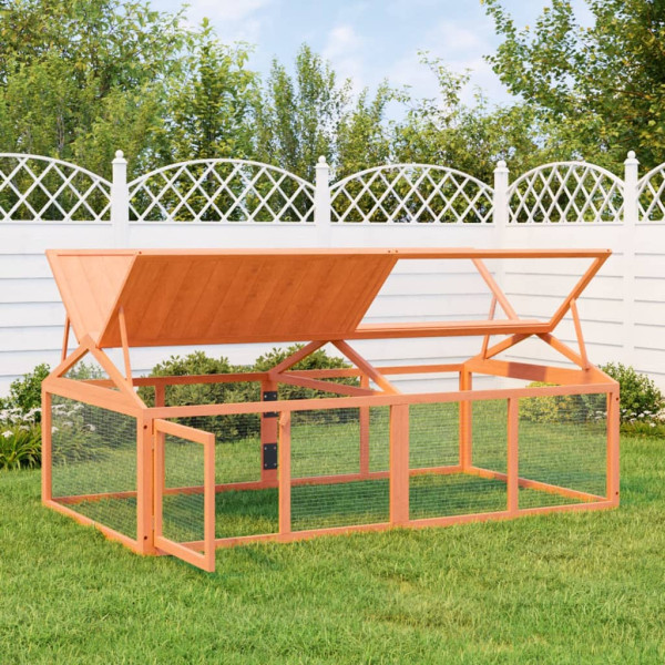 Corral de madera maciza pino marrón 200x112.5x74 cm D