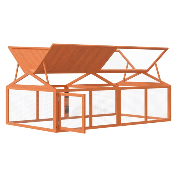 Corral de madera maciza pino marrón 200x112.5x74 cm M 4