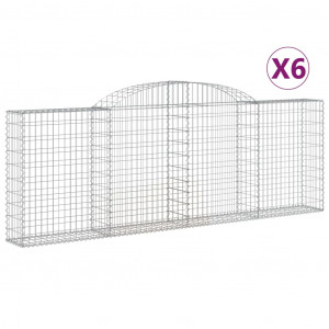 Cestos gabião arqueados 6pcs 300x30x100/120cm ferro galvanizado H
