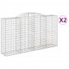 Cestos gabião arqueados 2pcs 300x50x160/180cm ferro galvanizado 2