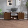 Mueble discos madera contrachapada roble marrón 121x38x48 cm 3