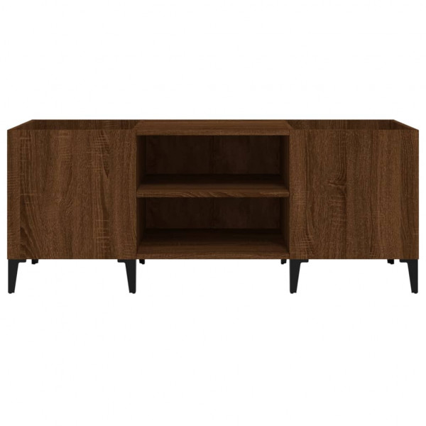Mueble discos madera contrachapada roble marrón 121x38x48 cm M 5