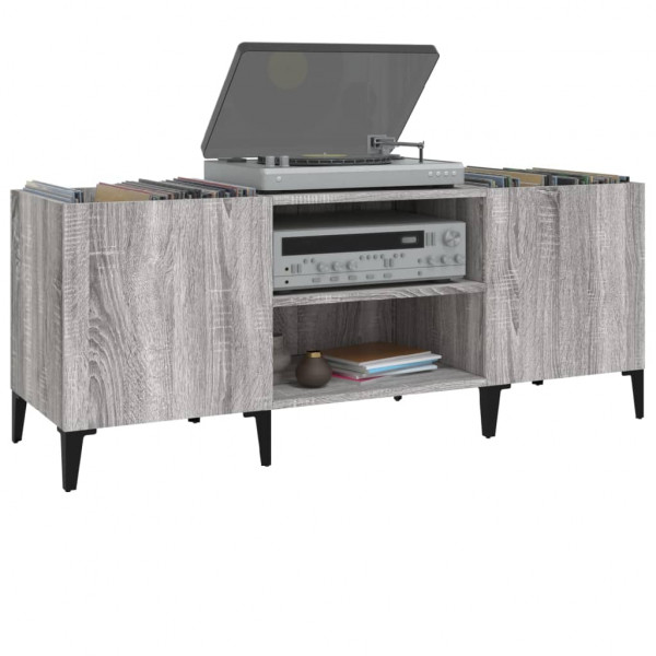 Mueble para discos madera contrachapada gris sonoma 121x38x48cm M 4